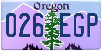 OR license plate 026EGP