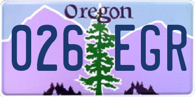 OR license plate 026EGR