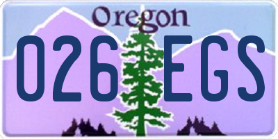 OR license plate 026EGS