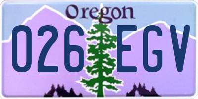 OR license plate 026EGV