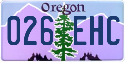 OR license plate 026EHC