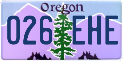 OR license plate 026EHE