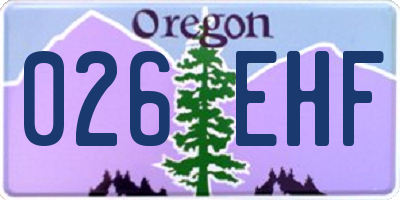 OR license plate 026EHF
