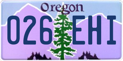 OR license plate 026EHI