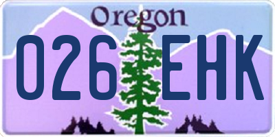 OR license plate 026EHK