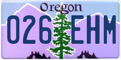 OR license plate 026EHM