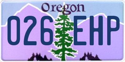 OR license plate 026EHP