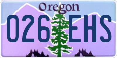 OR license plate 026EHS