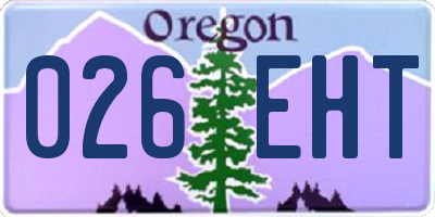 OR license plate 026EHT