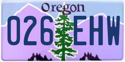 OR license plate 026EHW