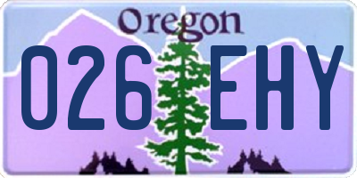 OR license plate 026EHY