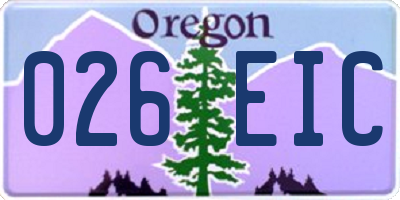 OR license plate 026EIC