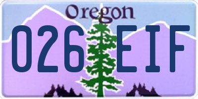 OR license plate 026EIF
