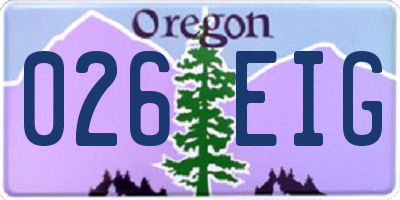 OR license plate 026EIG
