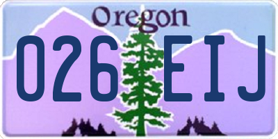 OR license plate 026EIJ
