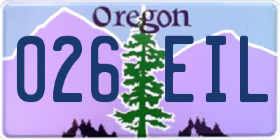 OR license plate 026EIL