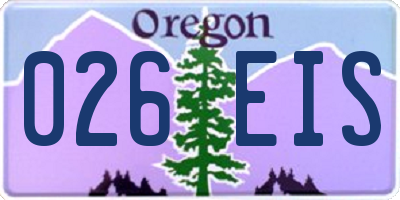 OR license plate 026EIS