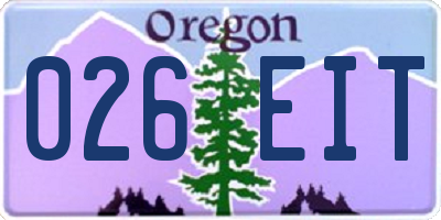 OR license plate 026EIT