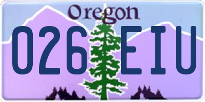 OR license plate 026EIU