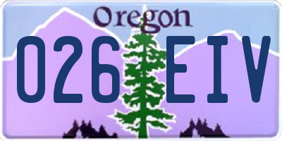 OR license plate 026EIV