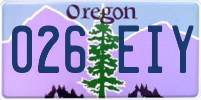 OR license plate 026EIY