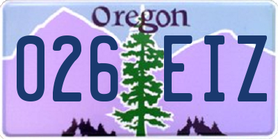 OR license plate 026EIZ
