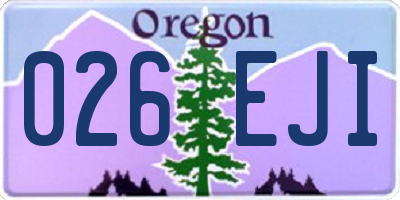OR license plate 026EJI