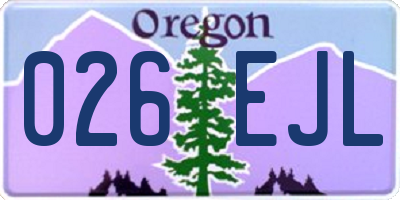 OR license plate 026EJL