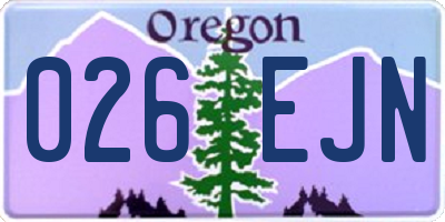 OR license plate 026EJN