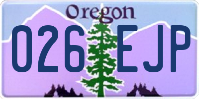OR license plate 026EJP