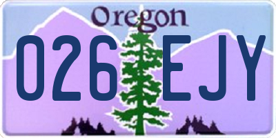 OR license plate 026EJY