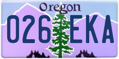OR license plate 026EKA