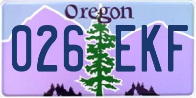 OR license plate 026EKF