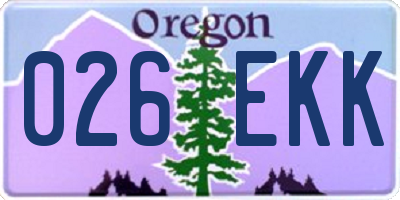 OR license plate 026EKK