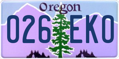 OR license plate 026EKO
