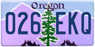 OR license plate 026EKQ
