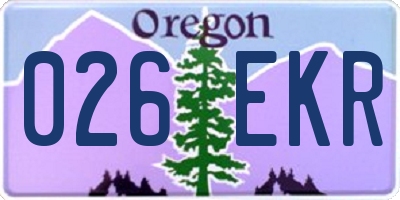 OR license plate 026EKR