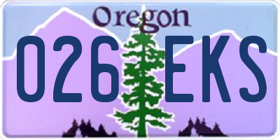 OR license plate 026EKS