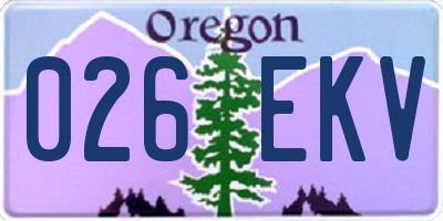 OR license plate 026EKV