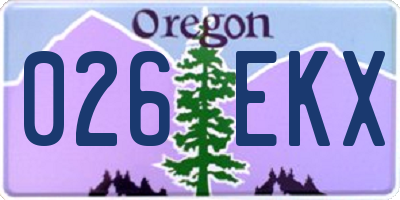OR license plate 026EKX