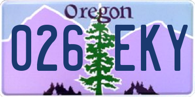 OR license plate 026EKY