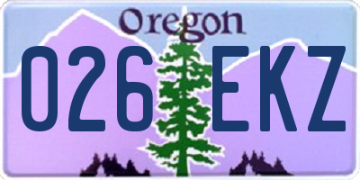 OR license plate 026EKZ