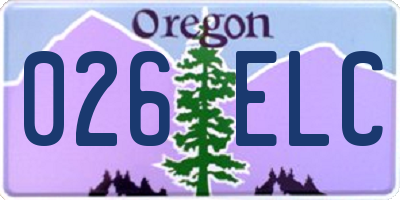 OR license plate 026ELC