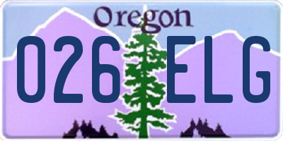 OR license plate 026ELG