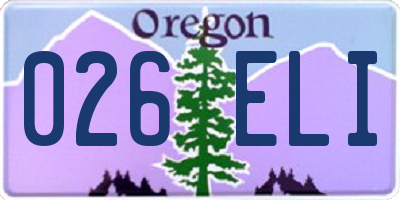 OR license plate 026ELI