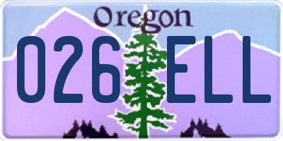 OR license plate 026ELL