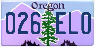 OR license plate 026ELO