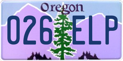 OR license plate 026ELP