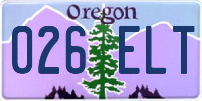 OR license plate 026ELT
