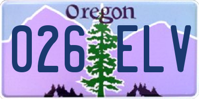 OR license plate 026ELV